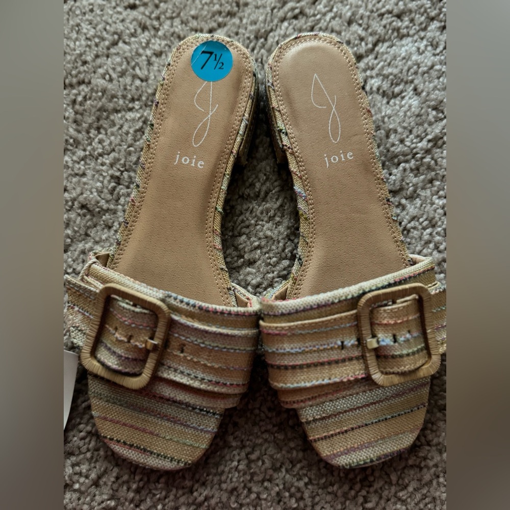 Joie Multicolor Striped Sandals with Buckle